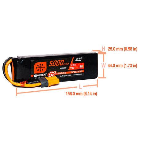 5000mAh 3S 11.1V Smart G2 LiPo 30C; IC5