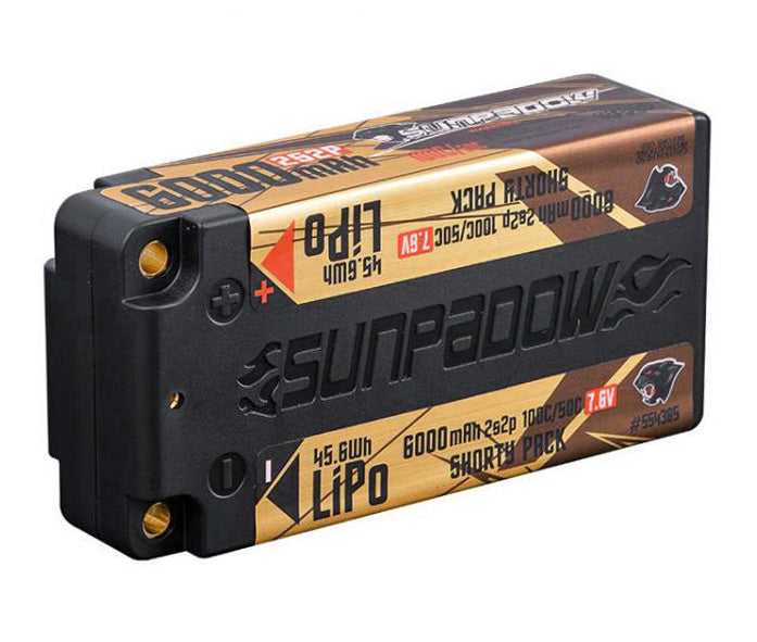 Li-Po Battery 2S 7,6V 6000mAh 100C Shorty HV Gold*