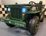 Jeep Willys 24V elbil til børn med fjernbetjening – grøn