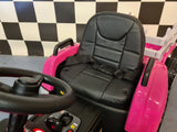 Børnetraktor 12 volt med anhænger pink