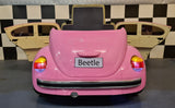 Volkswagen Beetle 12V elbil för barn – rosa