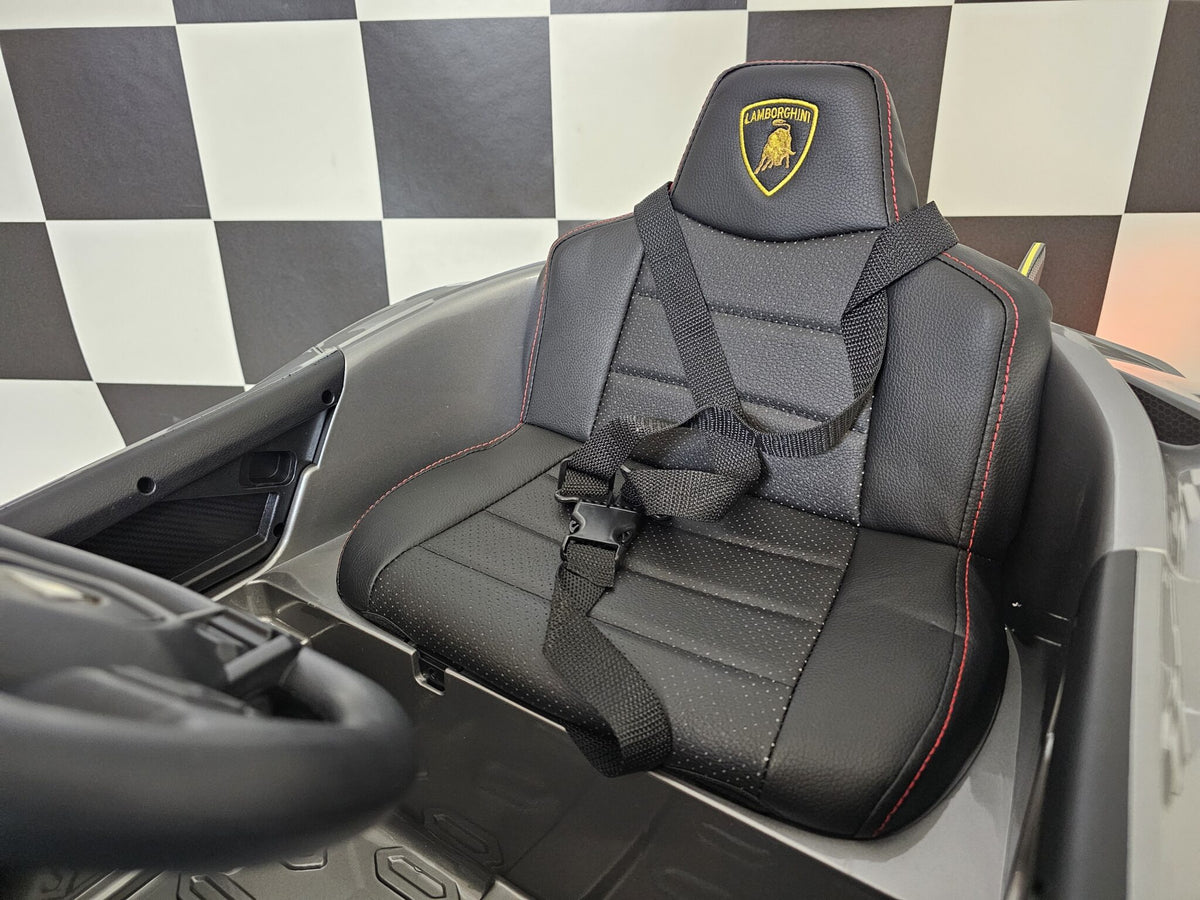 Lamborghini Auténtica 12V elbil för barn – 1 person, metallic grå