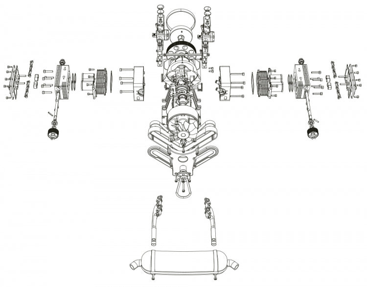 FS-B400 4-Cyl Boxer Methanol Engine 4-Stroke Kit