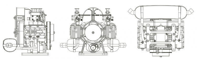 FS-B400 4-Cyl Boxer Methanol Engine 4-Stroke Kit