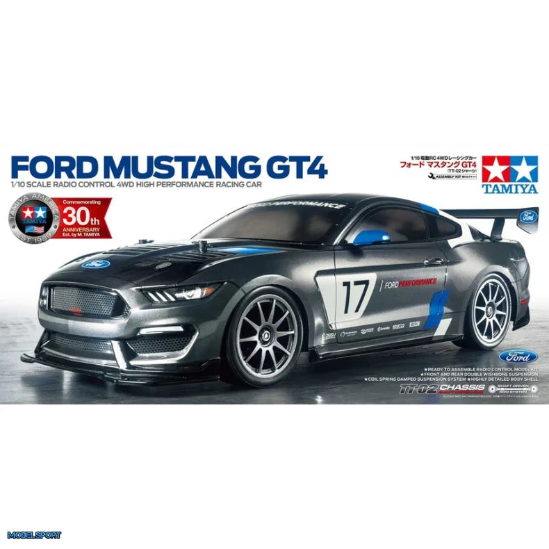 Tamiya Ford Mustang GT4 (TT-02) Radiostyrd bil Kit Utan ESC