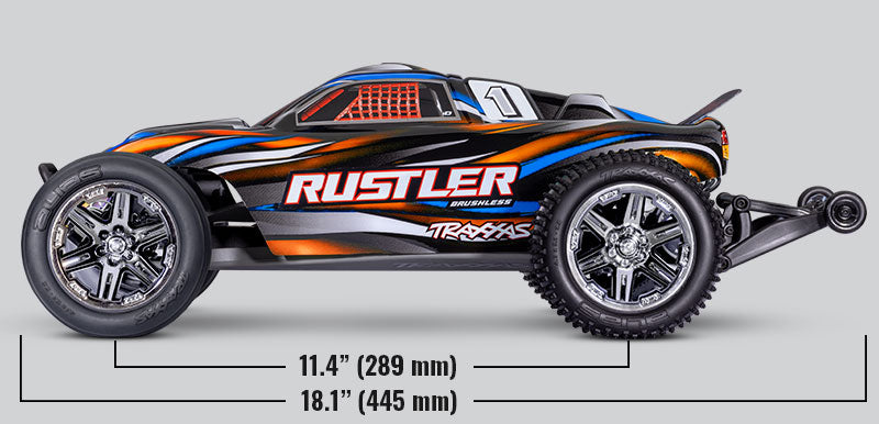 Traxxas Rustler 2WD BL-2s EHD - FREE COMBO DEAL - LIPO 2s & Charger