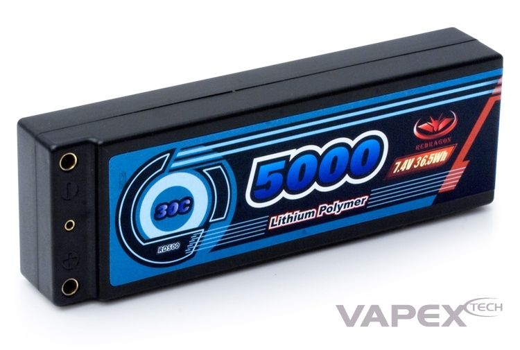 Li-Po Battery 2S 7,4V 5000mAh 30C Hard T-connector*