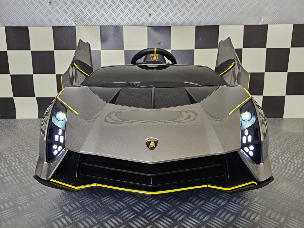 Lamborghini Auténtica 12V elbil för barn – 1 person, metallic grå