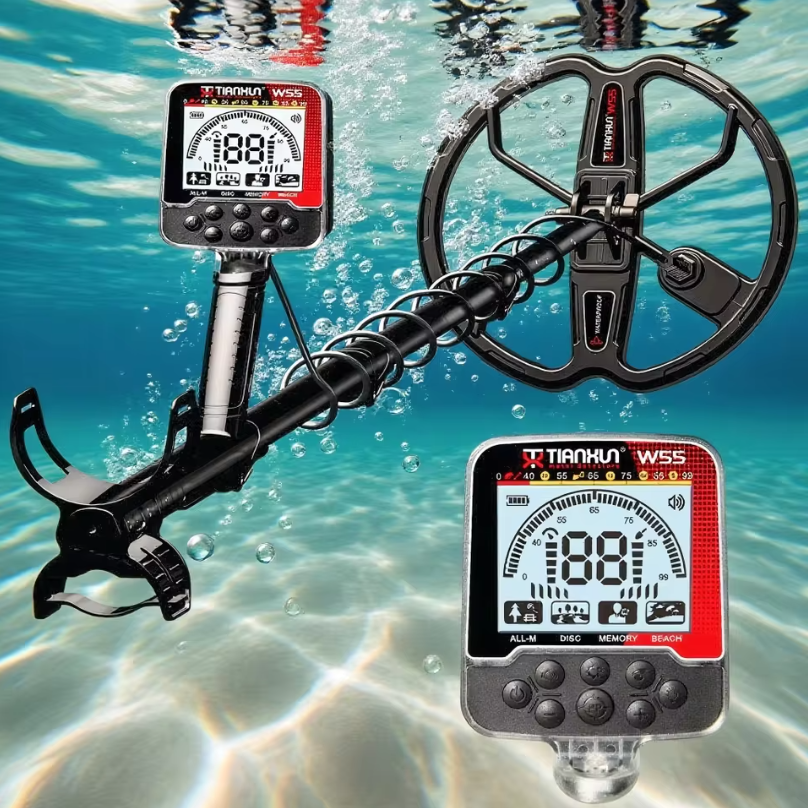 Metal Detector W55 Waterproof with Headphones – Lithium Battery