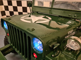 Jeep Willys 24V elbil til børn med fjernbetjening – grøn