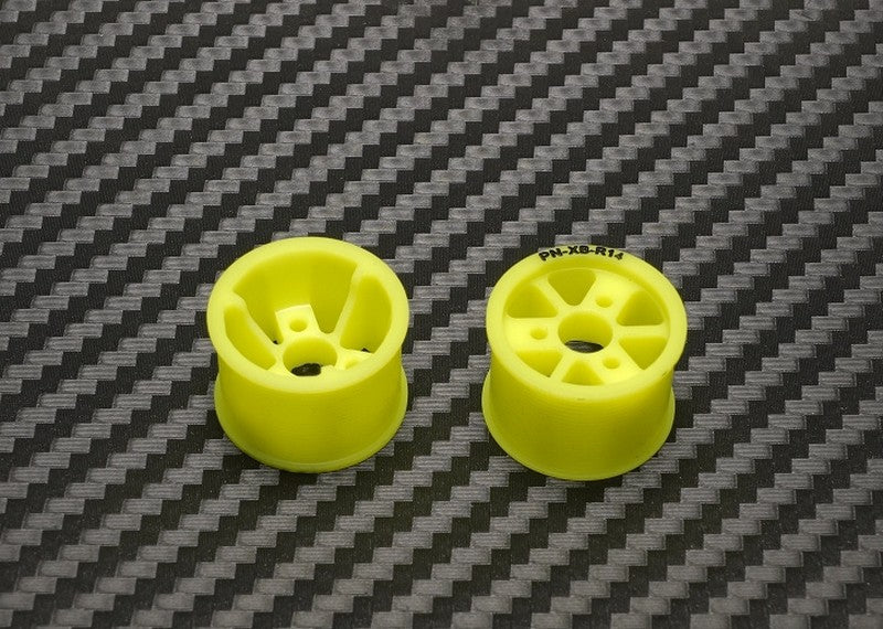 PN Racing Machine Cut Delrin 14x20mm Yellow Flanged Rear Wheel R14 For XBILITY One