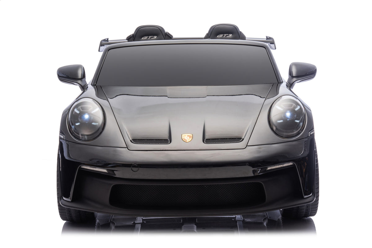 Porsche 911 GT3 24V elbil för barn – 2 personer, metallic svart