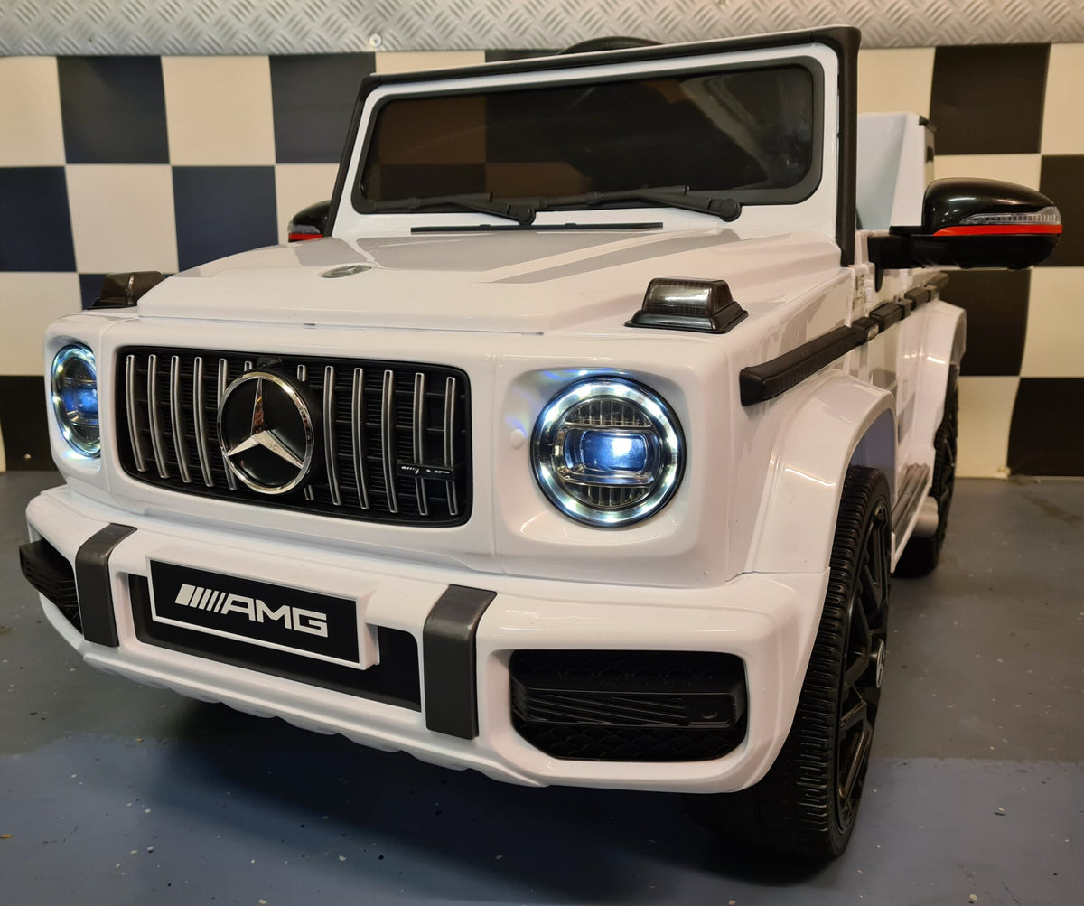 Mercedes-Benz G63 12V elbil til børn – 1 person, hvid