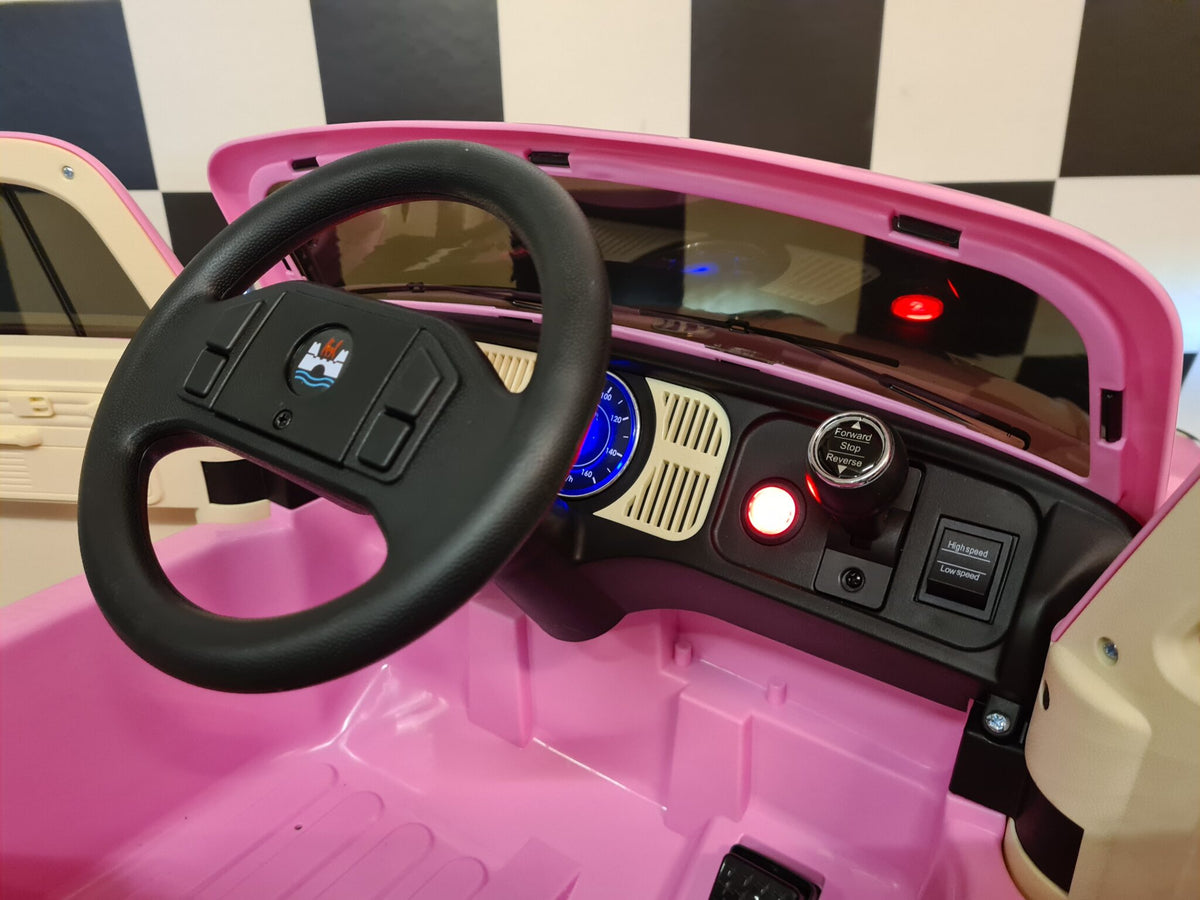 Volkswagen Beetle 12V elbil för barn – rosa
