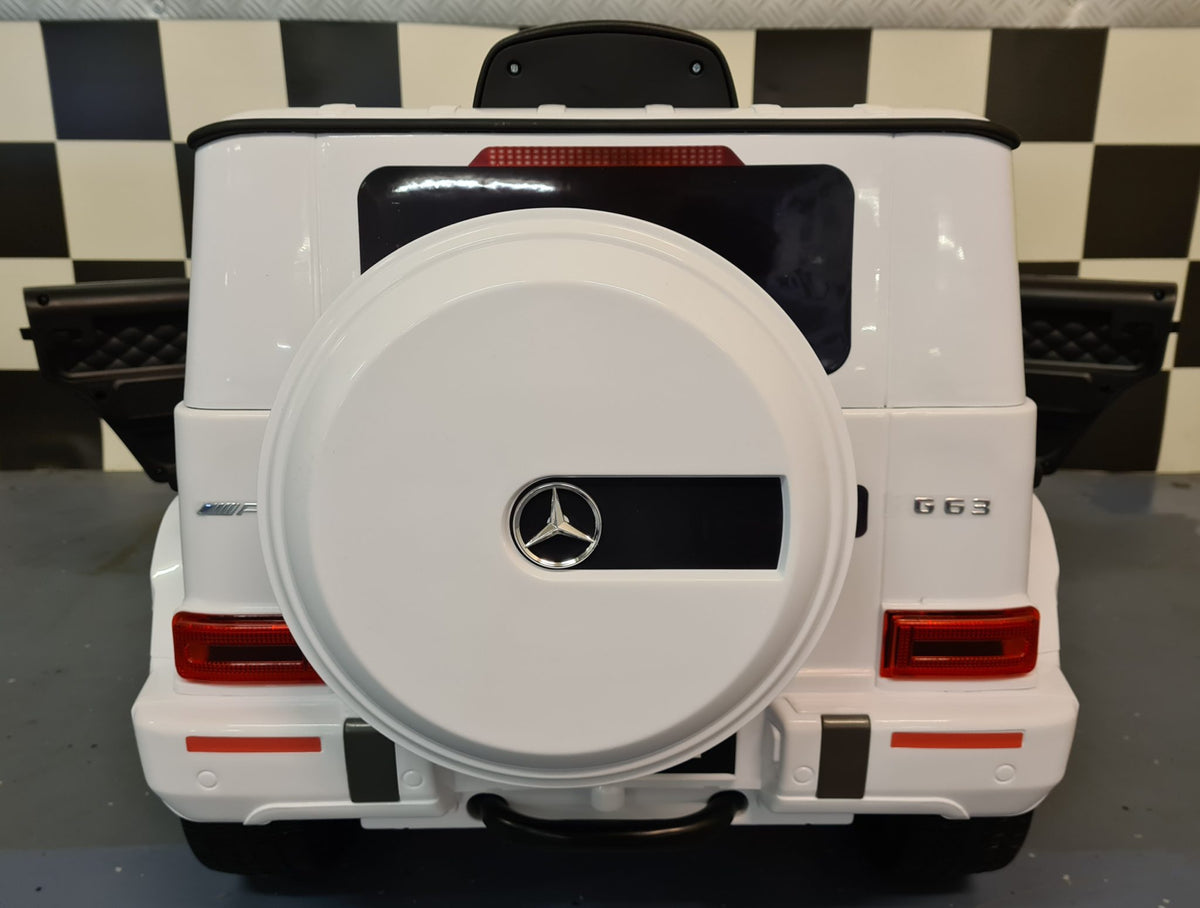 Mercedes-Benz G63 12V elbil til børn – 1 person, hvid