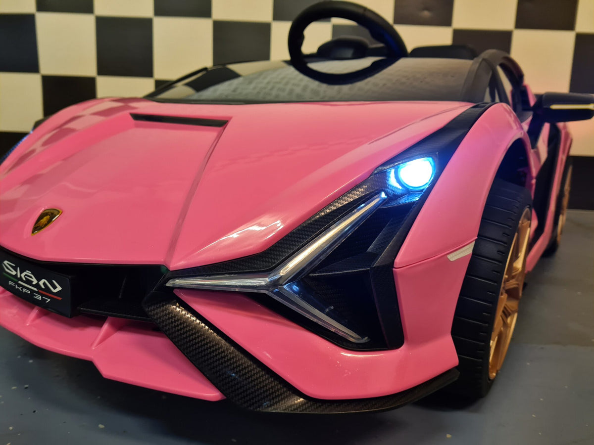 Lamborghini Sian 12V elbil för barn – 1 person, rosa