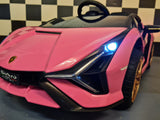 Lamborghini Sian 12V elbil för barn – 1 person, rosa
