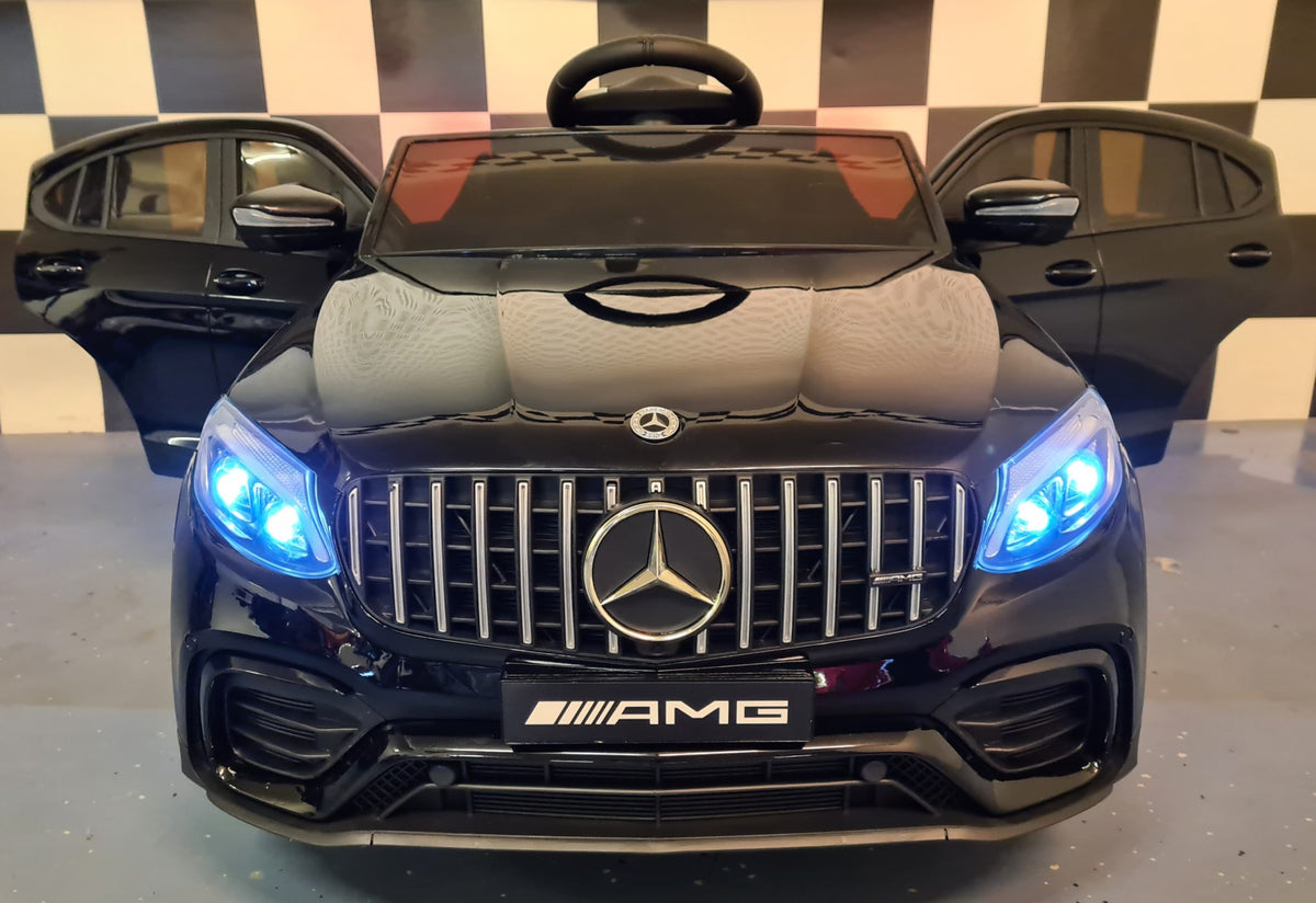 Mercedes-Benz GLC 63 AMG 12V elbil för barn – 1 person, metallic svart