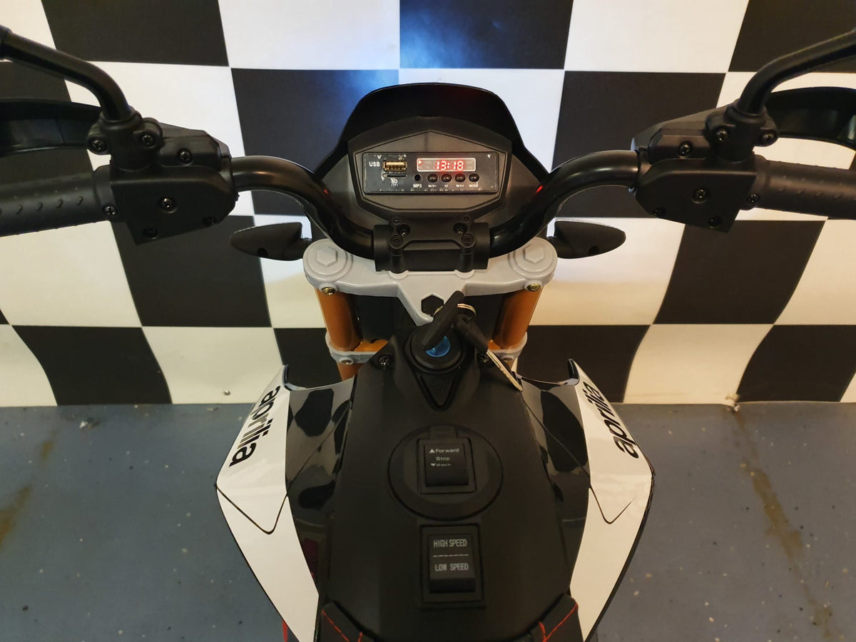 Aprilia Dorsoduro 12V elmotorcykel för barn