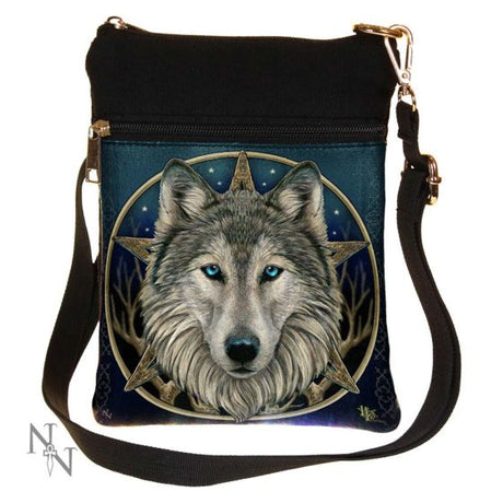 Small The Wild One Fantasy Wolf Shoulder Bag by Lisa Parker