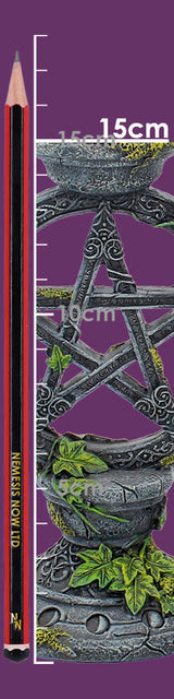 Set of 2 Wiccan Pentagram Candlesticks Witch Candle Holders