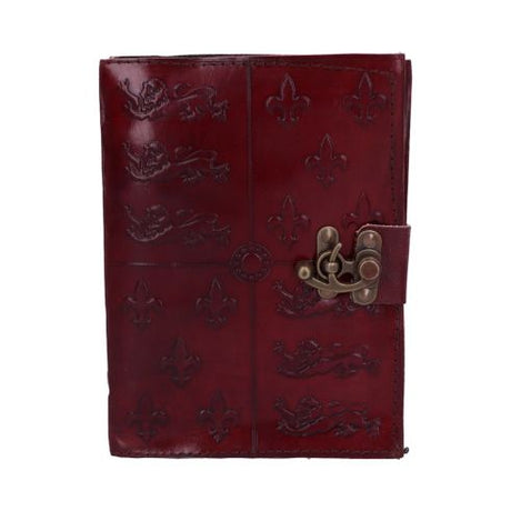 Lockable Red Leather Medieval Embossed Journal