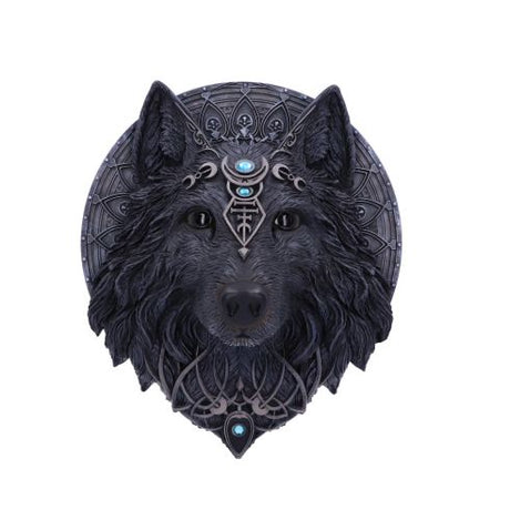 Dark Gothic Magical Wolf Moon Wall Hanging Plaque – billede 4