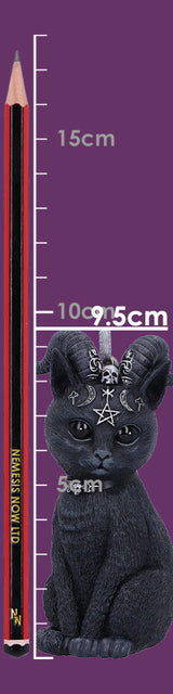 Pawzuph Black Horned Cat Hanging Decorative Ornament 10cm