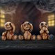 Three Wise Werewolf Collectible Figurines 7.5cm