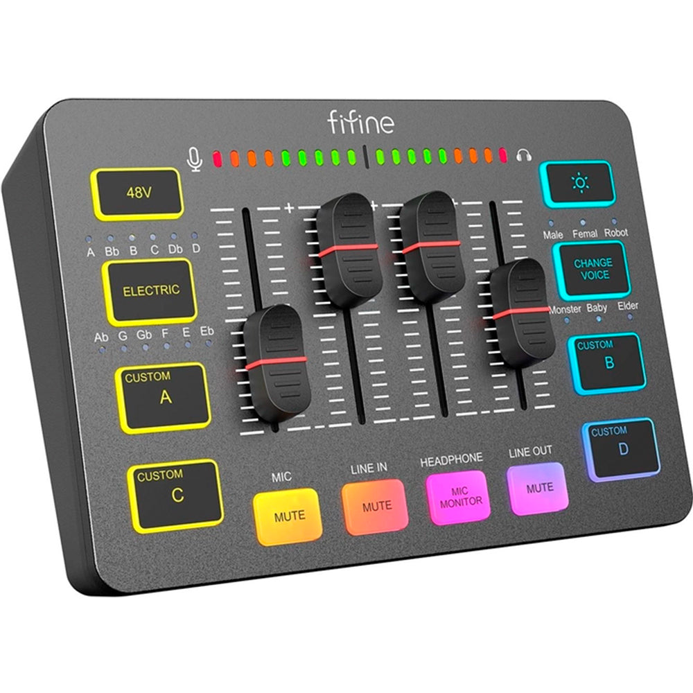 FIFINE SC3 RGB Audio Interface, Black