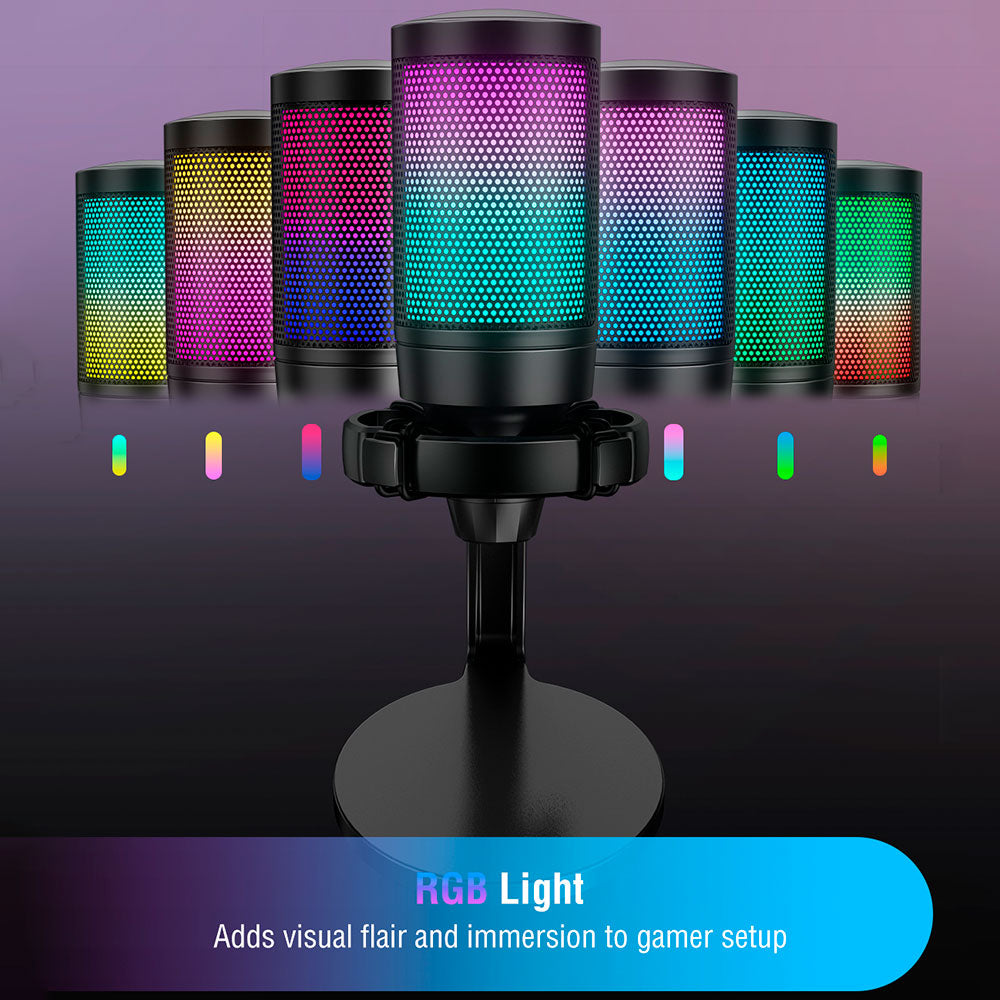 FIFINE A6NEO Condenser RGB USB Microphone, Black