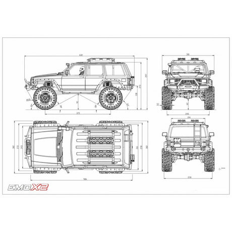 Crawling kit - EMOX2 1/8 RTR 775 Brushed kit (Grey)