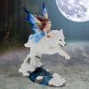 Free Spirit Figurine Fairy and White Winter Wolf Ornament – billede 7