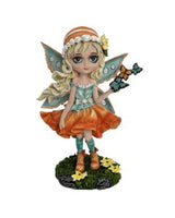 Forest Fae Fairy with Jewel Staff and Dragon Figurine
