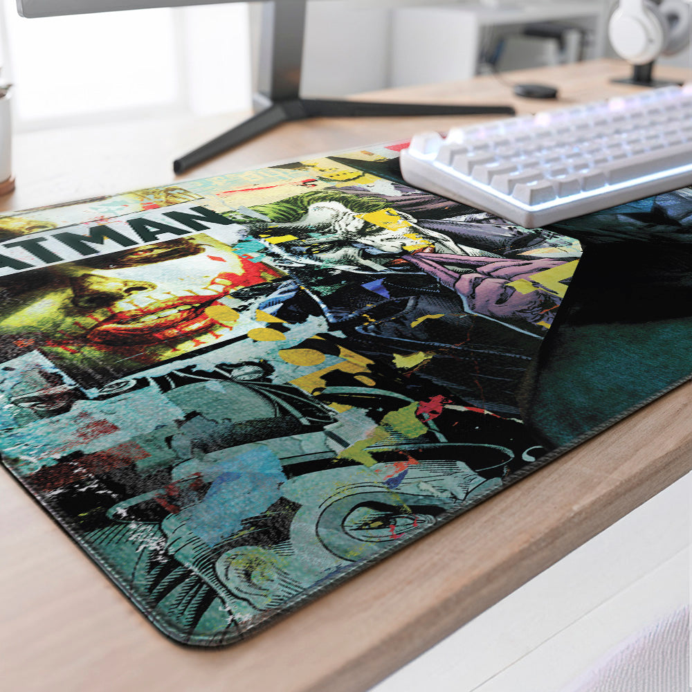 DC Batman: Torn Collage - Batman and Villains, Mousepad, XL
