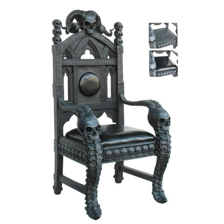 Black Skull Full Size Throne 127cm