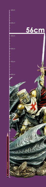 Legend’s Fall – Templar Knight vs Dragon Resin Figurine