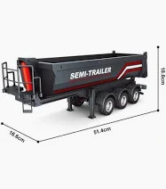 Huina 1509 1/18 RC Dumper Trailer – Fjernstyret Tiptrailer til Lastbil