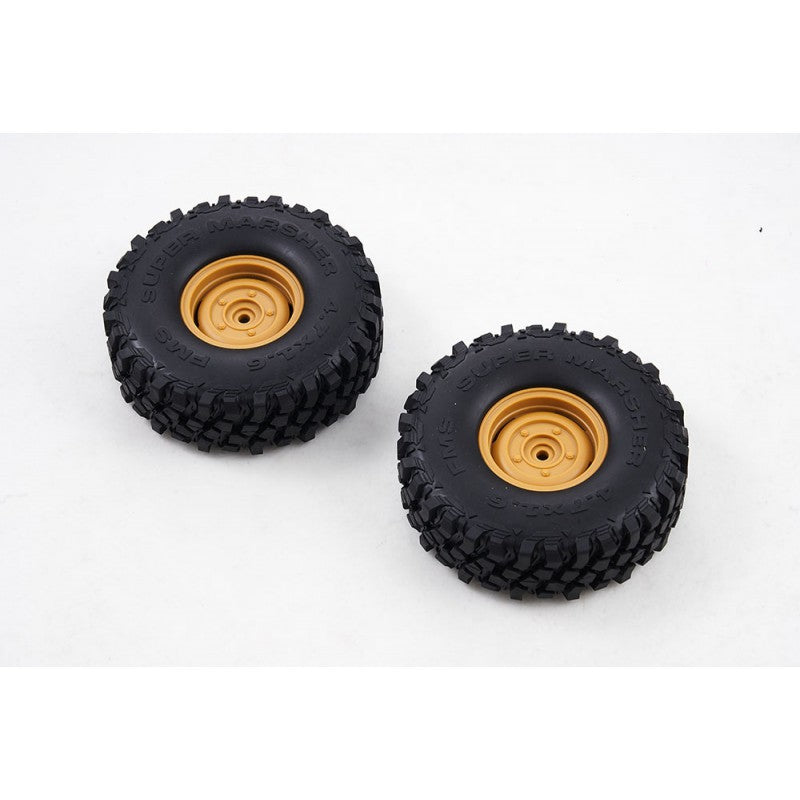 FCX10 Land Rover serie 11043 - WHEEL ASSEMBLY 1PAIR  (25 degrees)