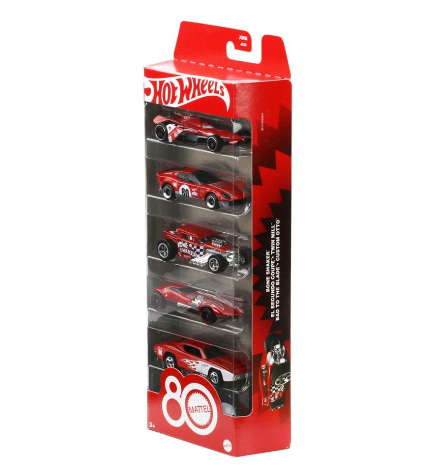 Hot Wheels Diecast Vehicle 5-Pack 1/64 80th  Anniversary