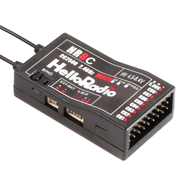 HR8C 4in1 2,4GHz 8Ch. Receiver - Black