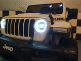 Jeep Wrangler børnebil 12 volt 4 hjulstræk RC hvid