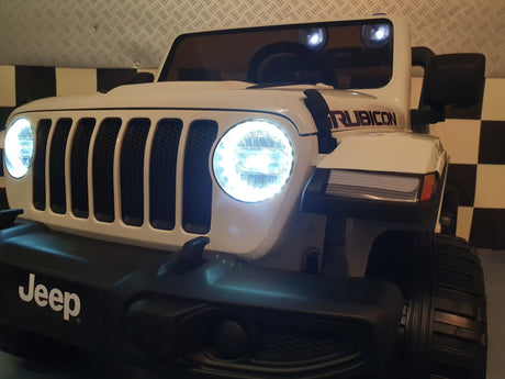 Jeep Wrangler børnebil 12 volt 4 hjulstræk RC hvid