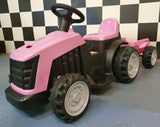 Barntraktor 6V – 1 person, rosa