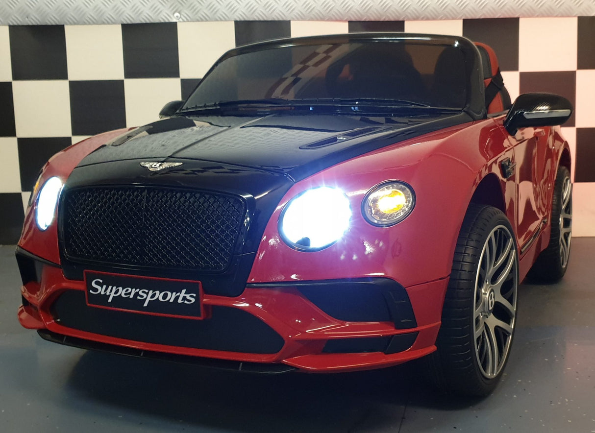 Batteri børnebil Bentley Continental 1,5-personers sort-rød