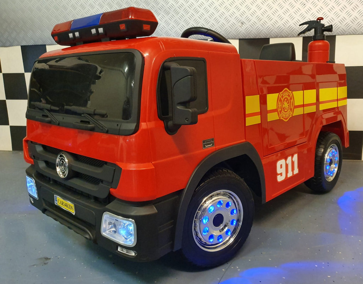 Brandbil 12V elbil för barn med fjärrkontroll