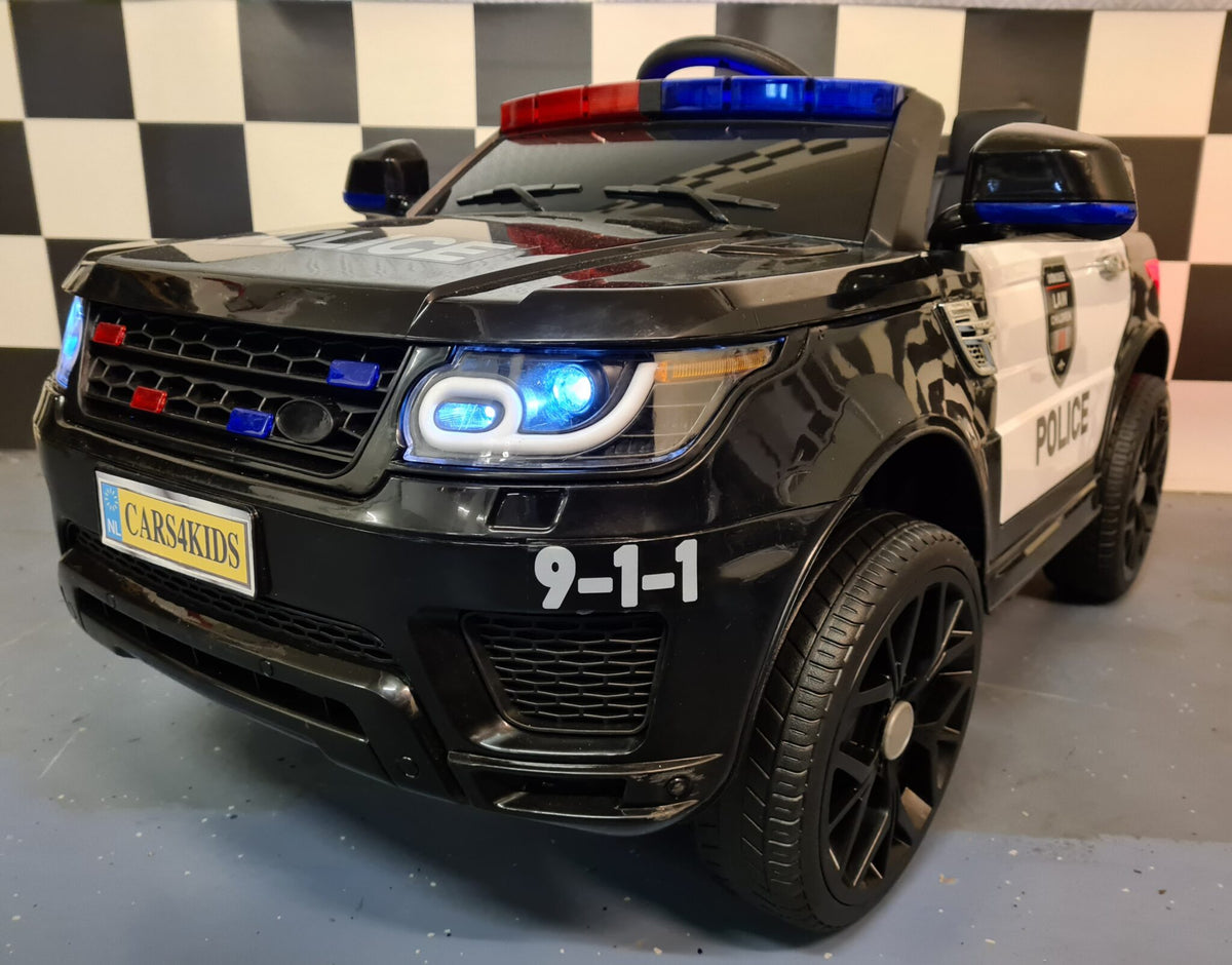Polisjeep 12V elbil för barn med fjärrkontroll