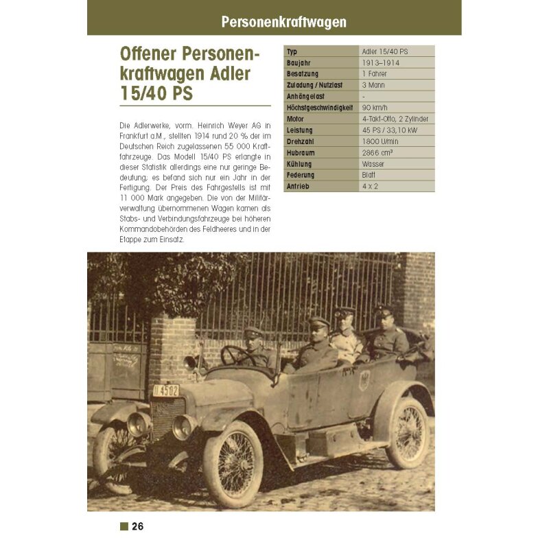 Militärfahrzeuge des deutschen Heeres 1905-1918