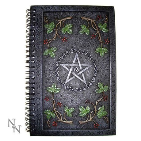Wiccan Book of Shadows Journal With A Pentagram Resin Cover (24cm)