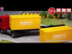 Lång radiostyrd Mercedes-Benz Arocs truck med dubbel containervagn